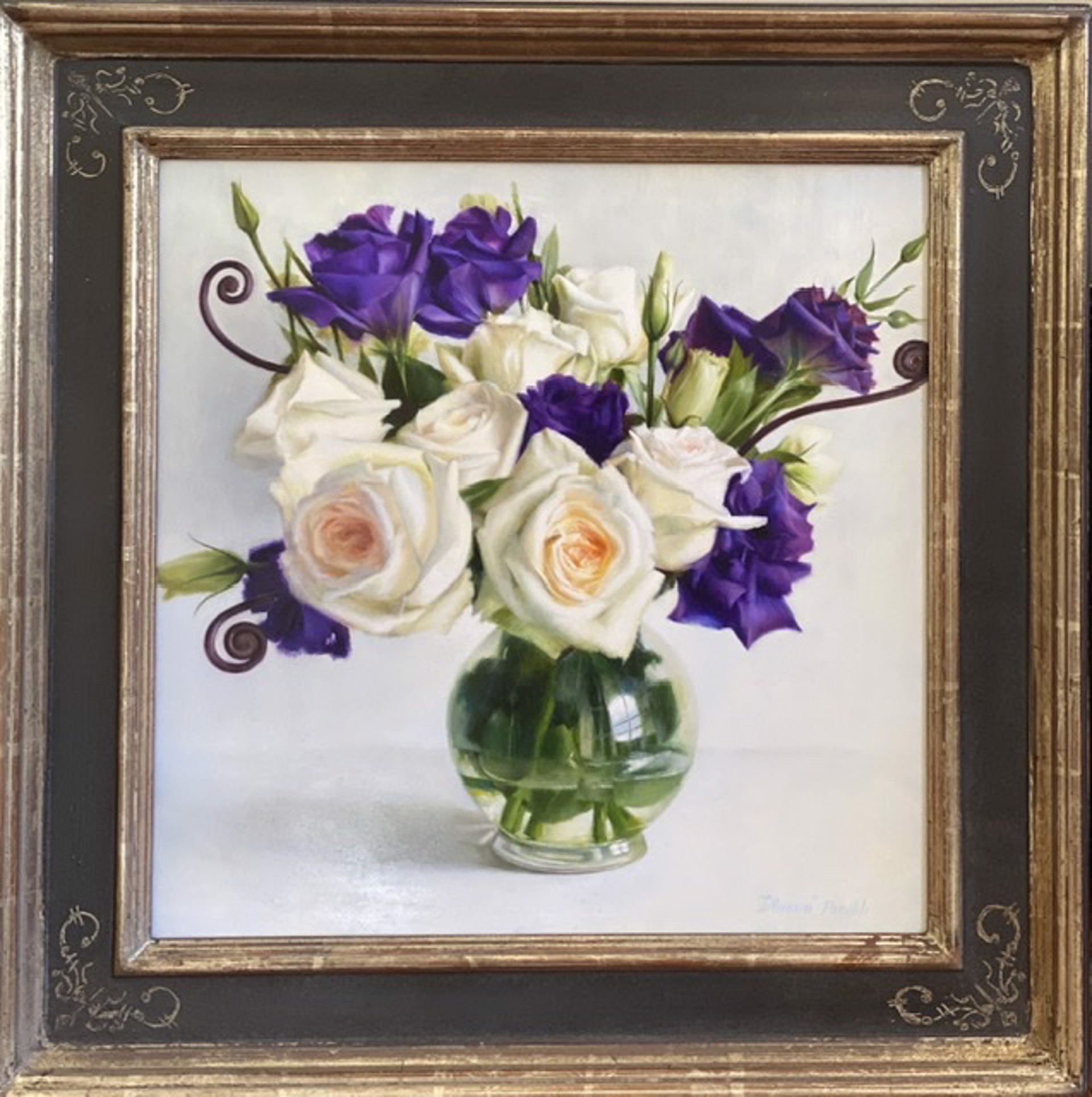 Roses, Lisianthus, and Fern Shoots by Dhwani Parekh
